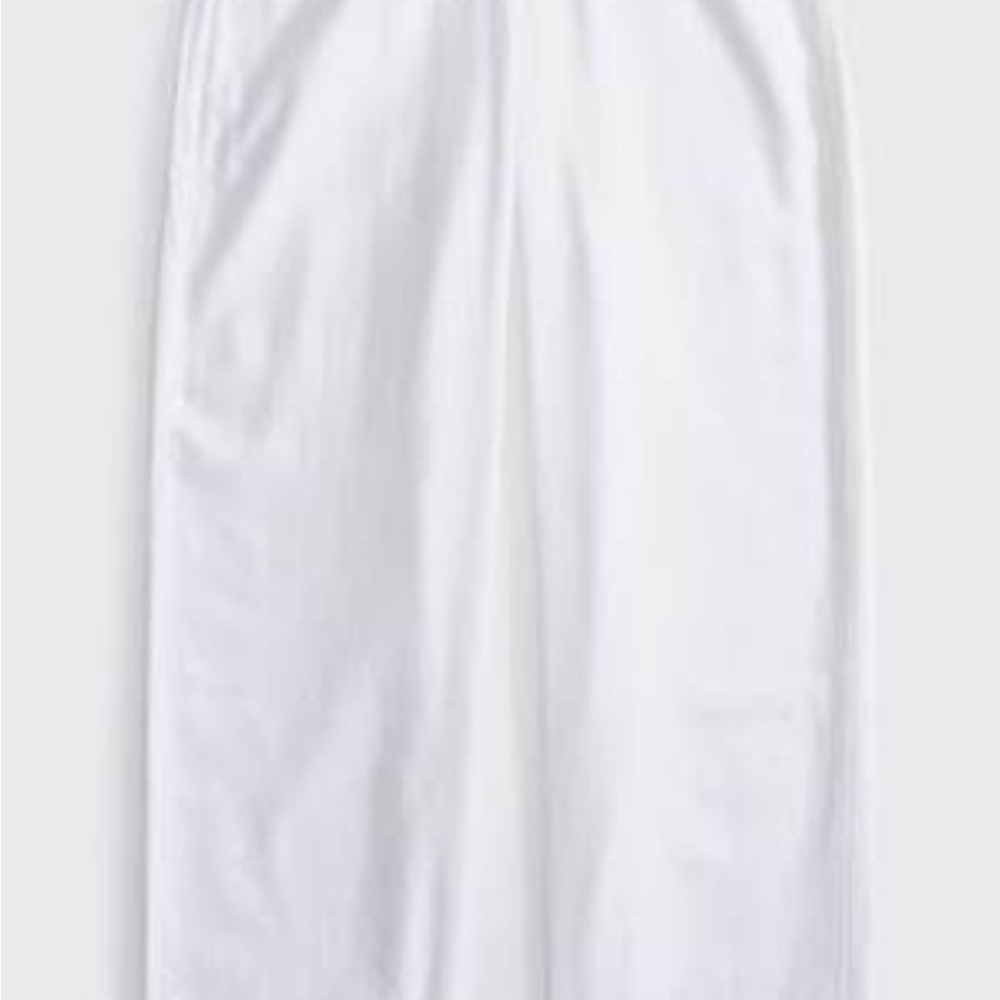 White Wide-Leg Linen Abercrombie Pants